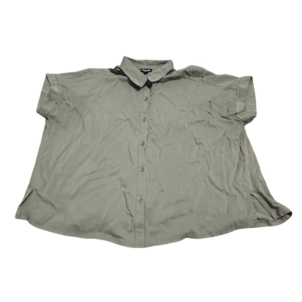 Splendid Womens‎ Olive Green Cotton Rayon Short Sleeve Button Down Top RW3W34M S